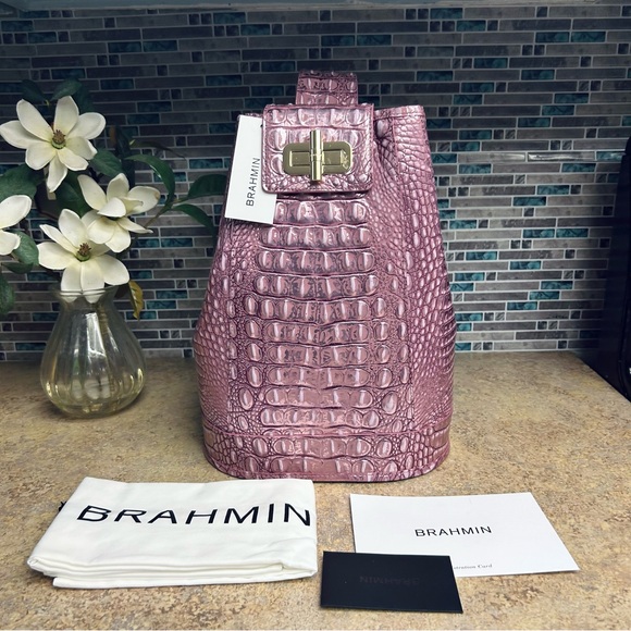 NWT Brahmin Maddie Mulberry Potion backpack purse - Picture 1 of 8